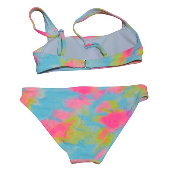 Xhilaration Pink Blue & Yellow Bikini size Small - Picture 2 of 3